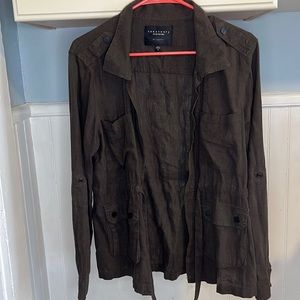 Sanctuary Size S Linen Army Green Jacket